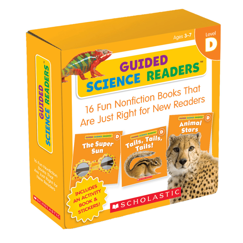 Develop reading skills with science topics  Includes a collection of 16 little books covering a variety of science topics.  Features engaging photos paired with simple text.  Also includes a mini-activity book, motivating stickers and parent tips.  Recommended for ages 4 to 6.  Topics include bears, birds, rain forest, seeds, spring and more.  Designed to be just right for readers who can sound out a few words.