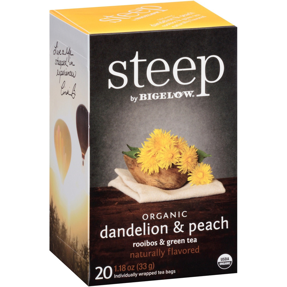 Bigelow Tea Company Bigelow 17715 Bigelow Organic Dandelion & Peach Rooibos & Green Tea Herbal Tea, Green Tea Bag