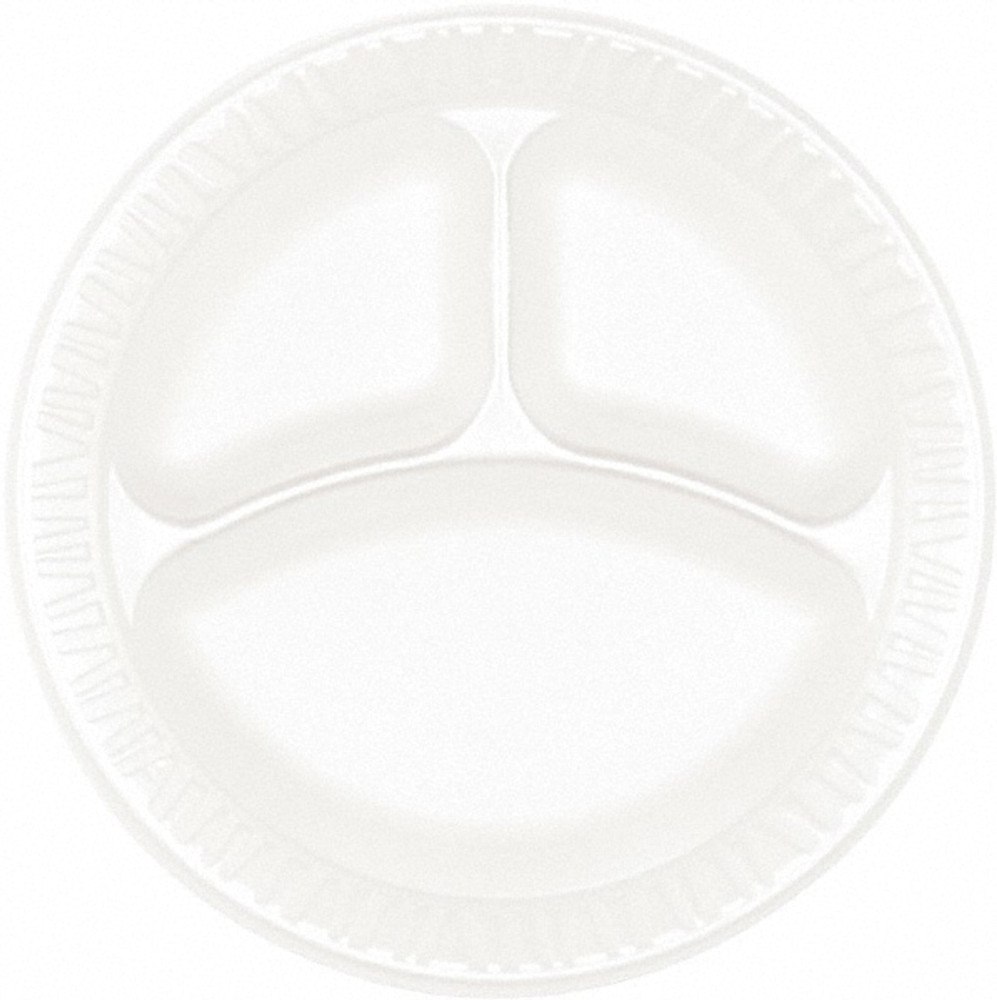 DART DCC9CPWCR Plate: Foam, White, 125 Per Pack & 4 Pack Per Carton