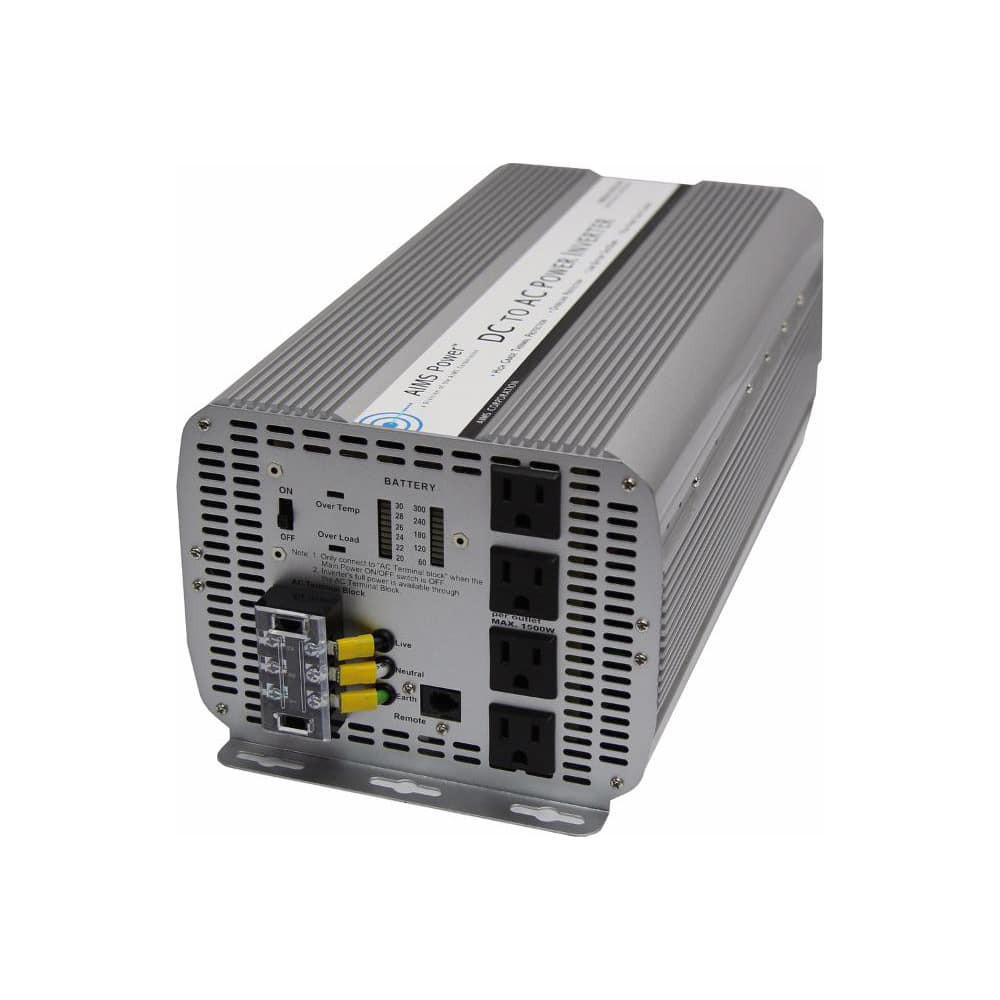 Aims Power PWRINV500036W Power Inverters; Input Voltage: 0.00 ; Output Voltage: 120 ; Continuous Output Power: 5000 ; Peak Output Power: 10000 ; Maximum Input Current Rating: 48 ; Output Amperage: 41.67