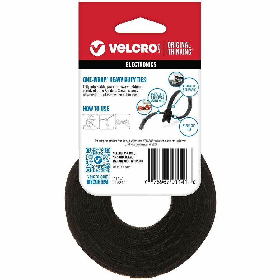 Velcro Companies VELCRO&reg; 91141 VELCRO&reg; One Wrap Pre-cut Bundling Ties