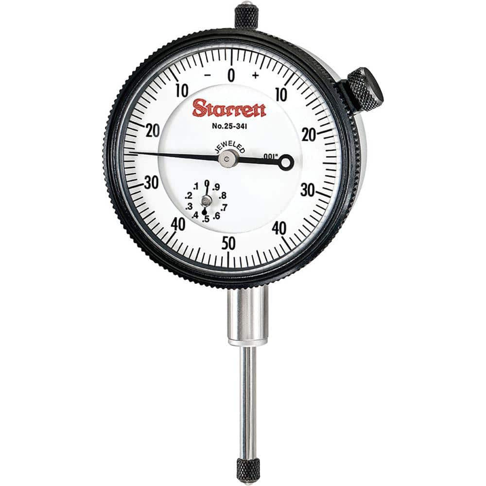 Starrett 53287 Dial Drop Indicator: 0 to 1" Range, 0-50-0 Dial Reading, 0.001" Graduation, 2-1/4" Dial Dia