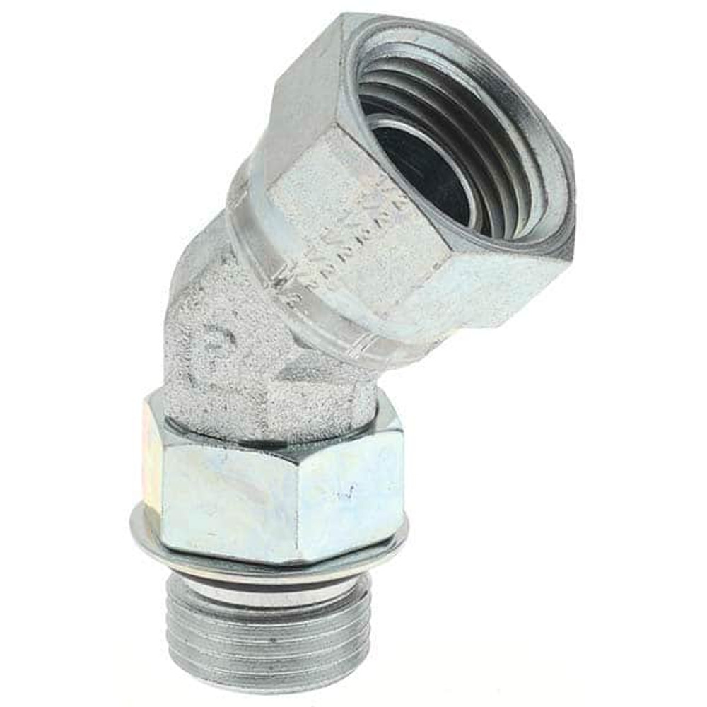 Parker 10405 Hydraulic Hose Swivel Elbow Adapter: 8 mm, 3/4-16, 5,000 psi