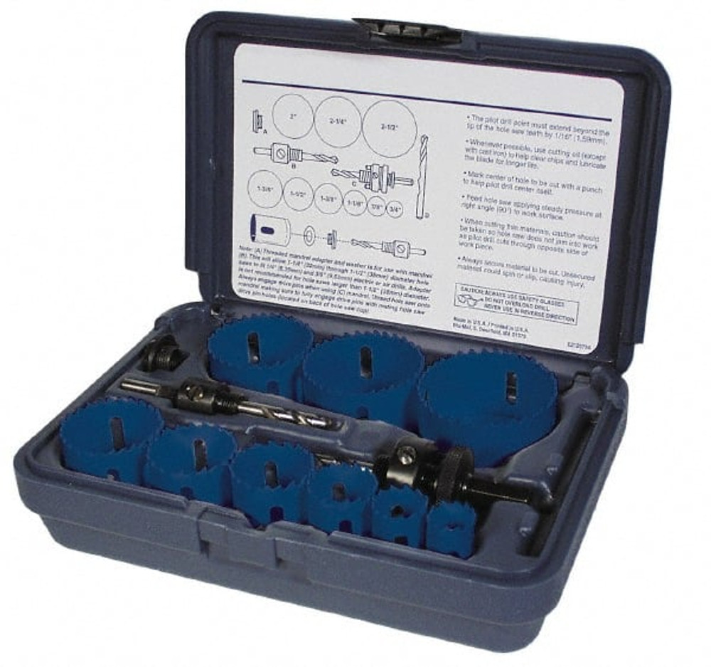 Disston E0103111 General Purpose Hole Saw Kit: 7 Pc, 7/8 to 1-1/2" Dia