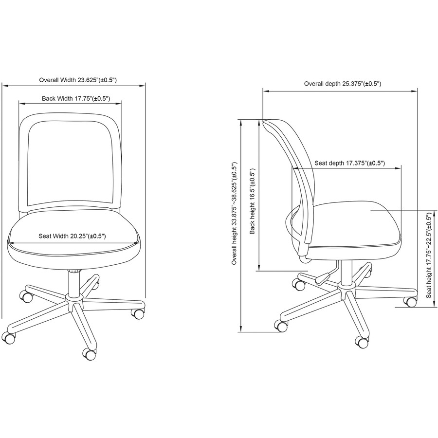 NuSparc CH302MNBK NuSparc Armless Task Chair