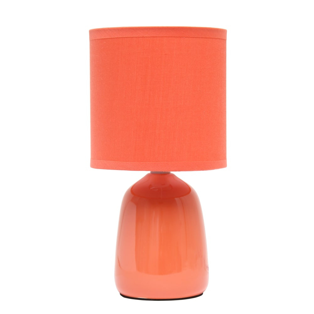 ALL THE RAGES INC Simple Designs LT1134-ORG  Thimble Base Table Lamp, 10-1/16inH, Orange/Orange