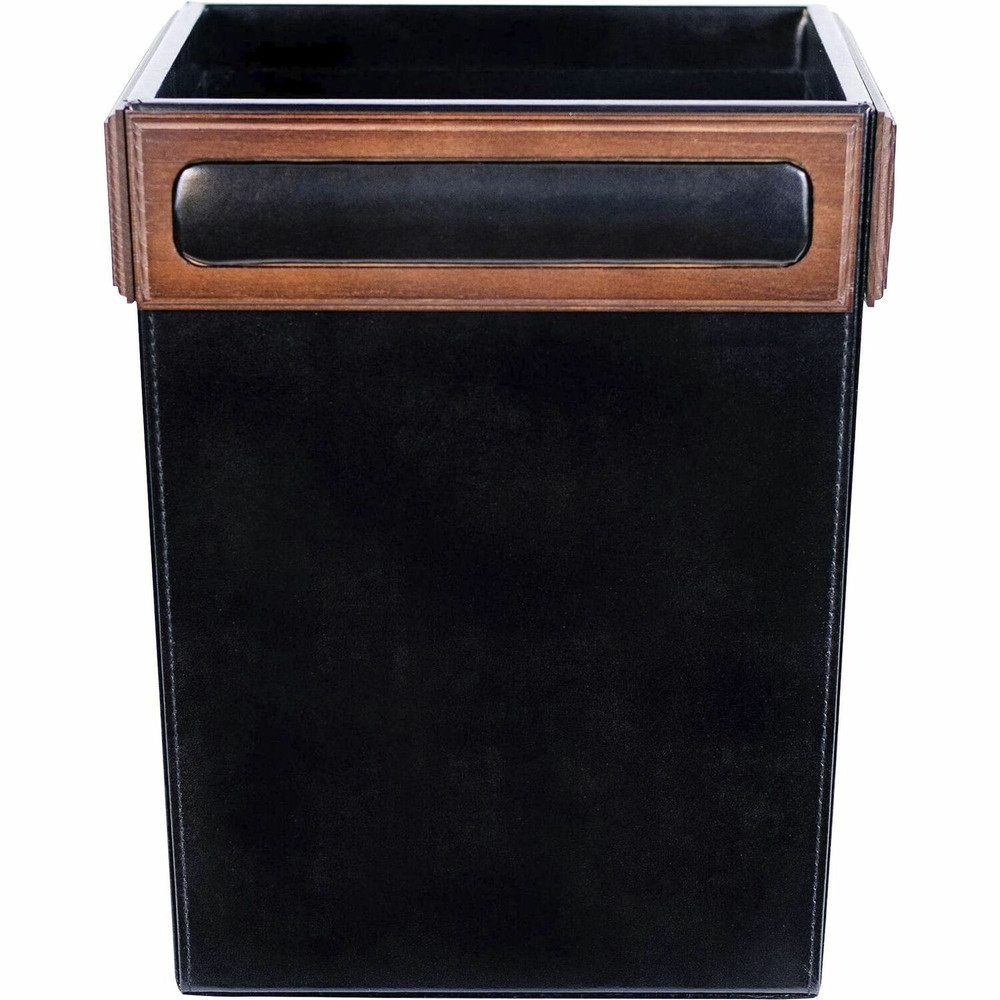 Dacasso Limited, Inc Dacasso A8403 Dacasso Walnut & Leather Waste Basket