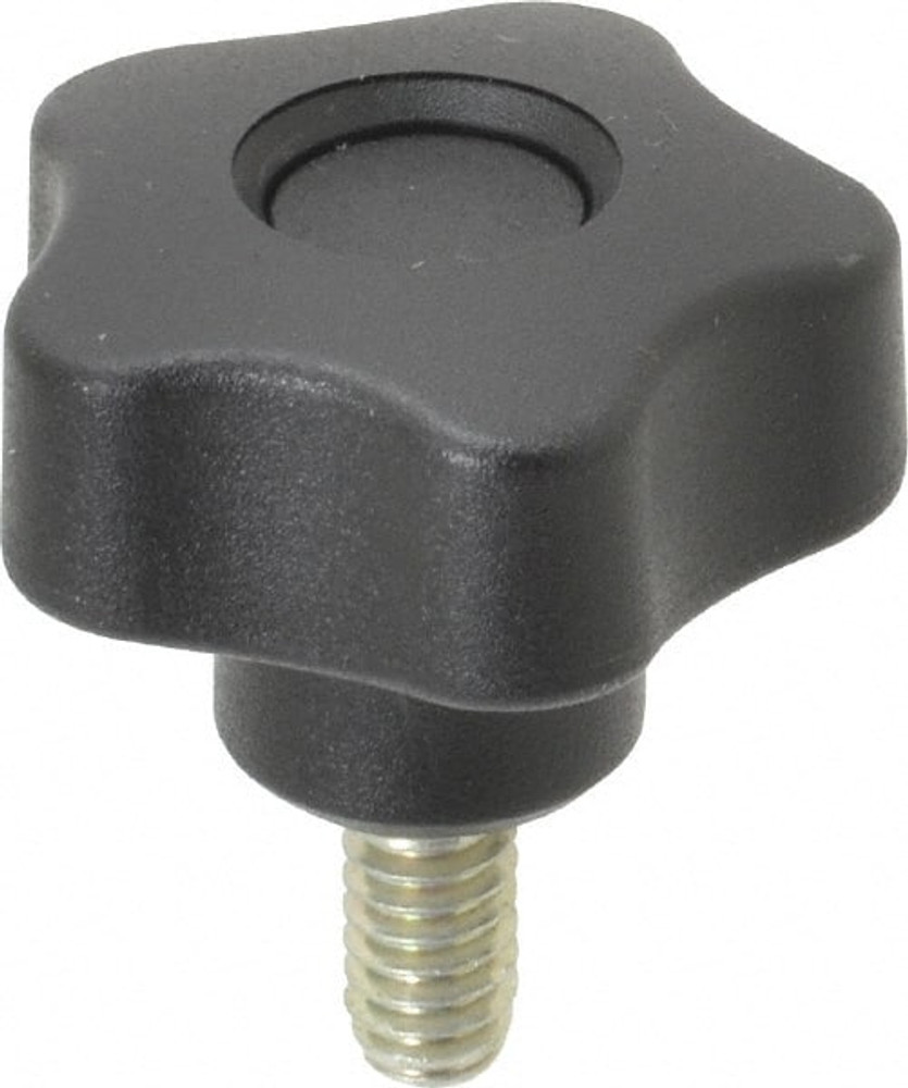 Elesa 969851 Lobed Knob: 1.26" Head Dia, 5 Points, Thermoplastic Elastomer, Black