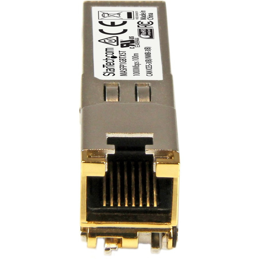 StarTech.com MASFP1GBTXST StarTech.com Cisco Meraki MA-SFP-1GB-TX Compatible SFP Module - 1000BASE-T - 10/100/1000 Mbps SFP to RJ45 Cat6/Cat5e Transceiver - 100m