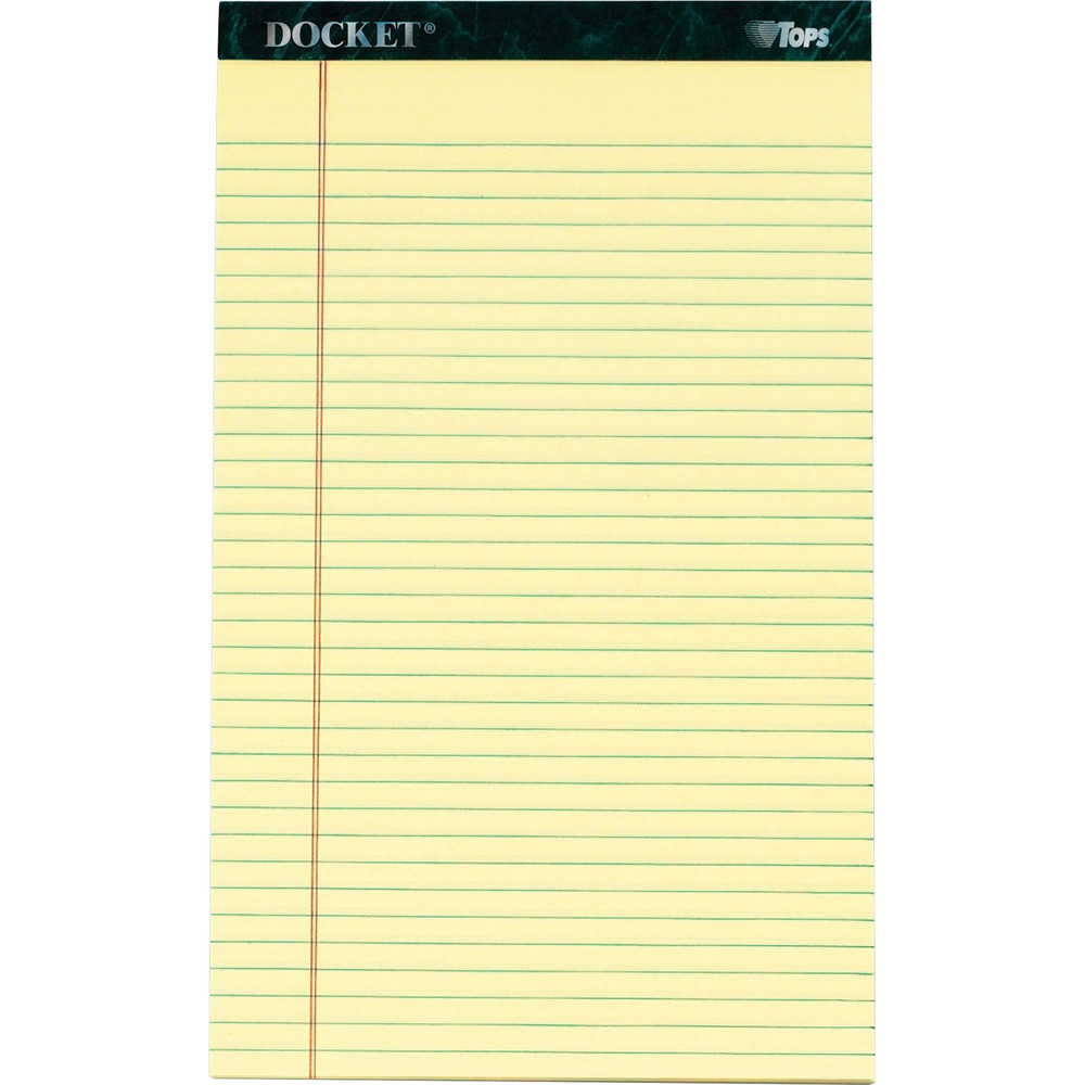 TOPS Products TOPS 63580 TOPS Docket Letr - Trim Legal Rule Canary Legal Pads - Legal