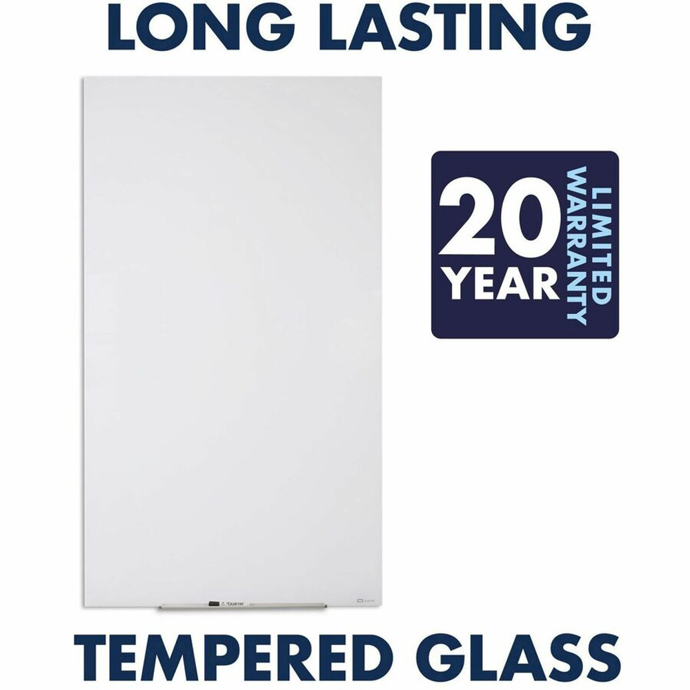 ACCO Brands Corporation Quartet Q012850IMW Quartet InvisaMount Vertical Glass Dry-Erase Board - 28x50