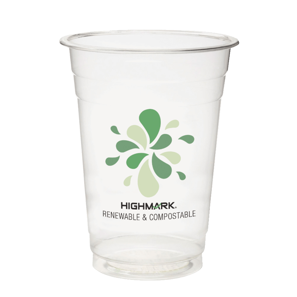 Stock up the breakroom with these greener choice cups.  Showcase your commitment to greener products with these cold drink cups.  Eco-conscious choice - has one or more meaningful eco-attributes or eco-labels.  BPI Certified Compostable - certified by the Biodegradable Products Institute (BPI) to be compostable in commercial compost facilities (where facilities exist).  USDA Certified Biobased - meets federal guidelines for plant-based/bio-based materials.  Conforms to ASTM D6868 standards. For detailed information see www.astm.org.  Product Content Contains Compostable Material - made from materials that can quickly break down in commercial composting facilities (where facilities exist), to help reduce waste while creating usable organic matter.  Plant-based content - made using tree-free agricultural products or by-products, helping you support innovative use of plants while reducing use of forests or other resources.