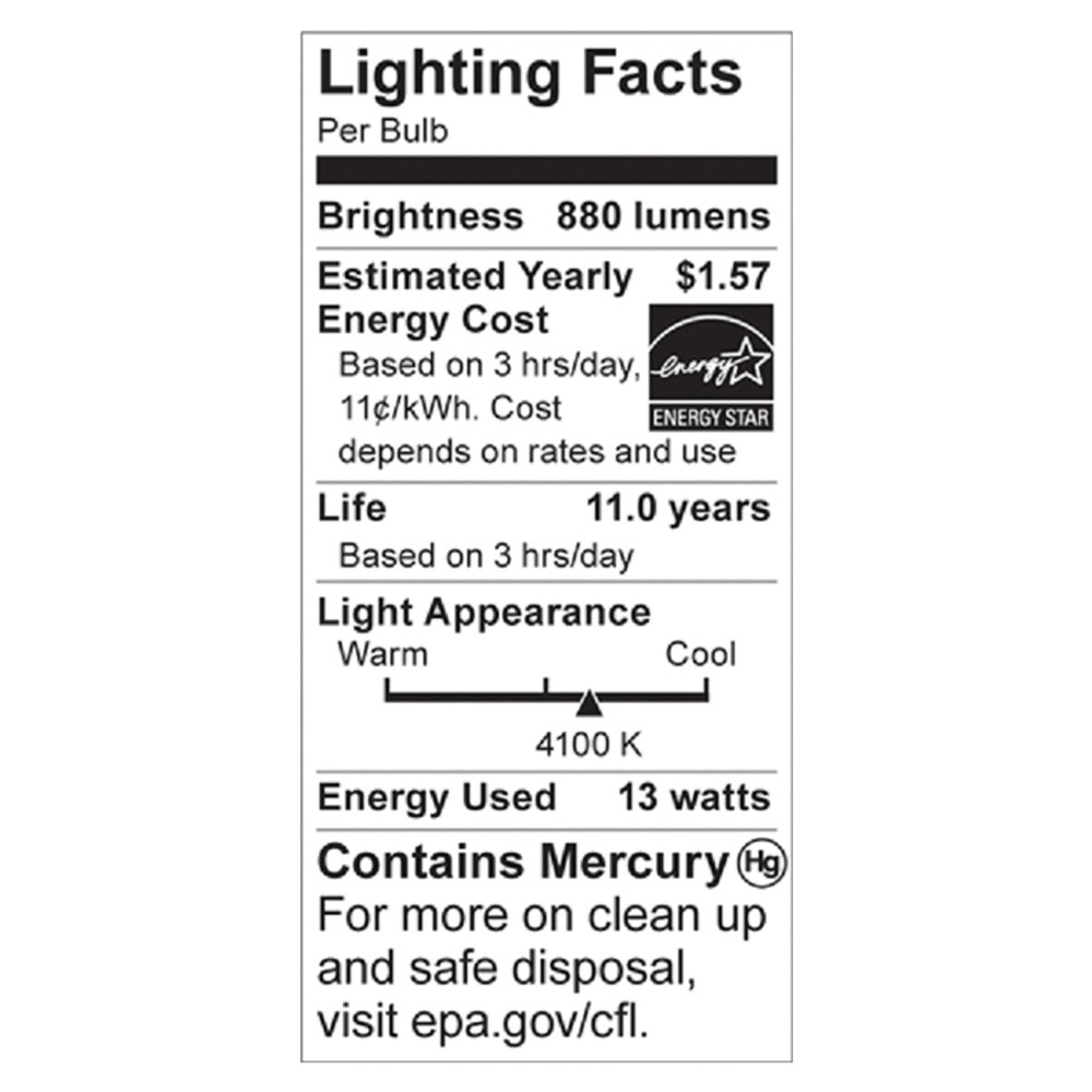 Satco Products, Inc Satco S7218 Satco T2 13-watt Mini Spiral CFL Bulb