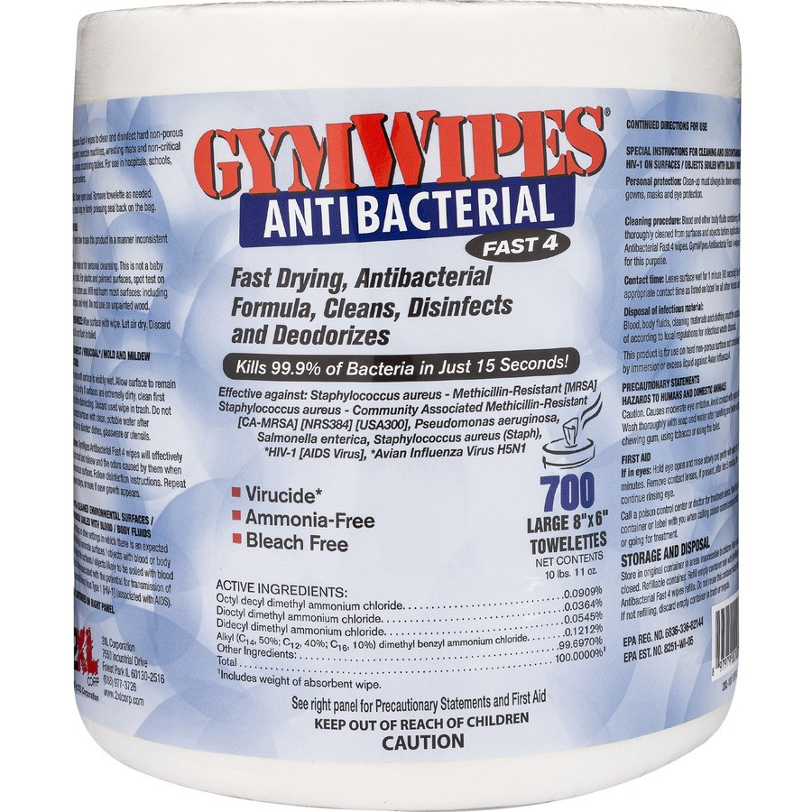 2XL Corporation 2XL L101CT 2XL GymWipes Antibacterial Towelettes Bucket Refill