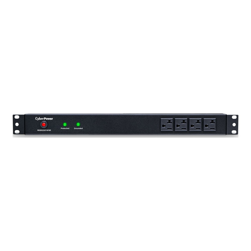 CYBERPOWERPC CyberPower RKBS20ST4F8R  RKBS20ST4F8R Rackbar 12 - Outlet Surge with 1800 J - Clamping Voltage 400V, 15 ft, NEMA L5-20P, Straight, EMI/RFI Filtration, Black, Lifetime Warranty