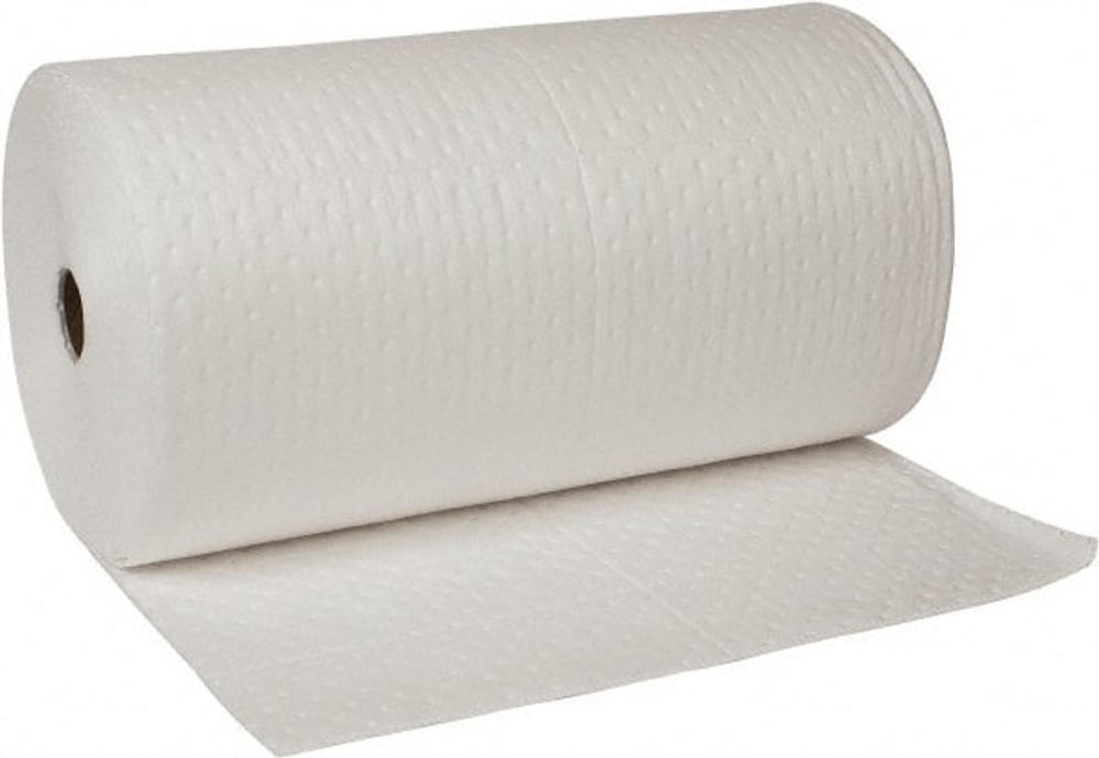 Brady SPC Sorbents BRO150 Sorbent Pad: Oil Only Use, 30" Wide, 150' Long, 38 gal, White