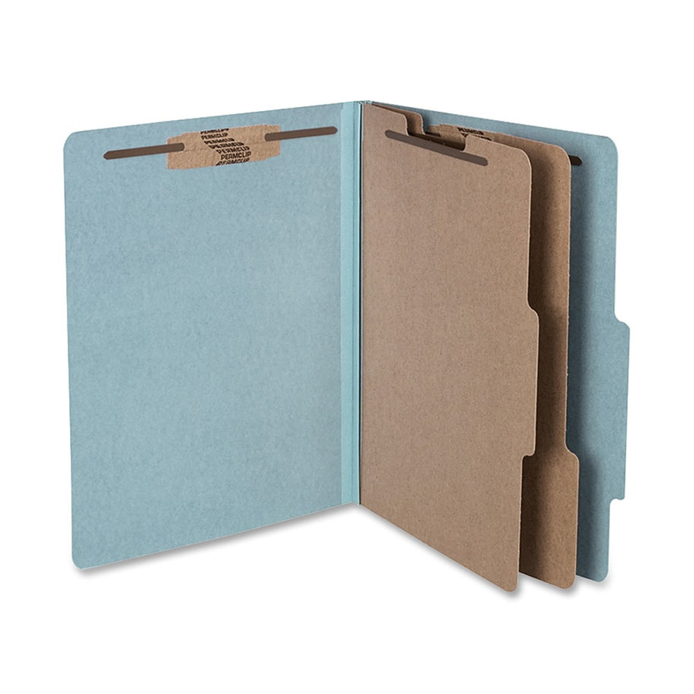 ACCO BRANDS USA, LLC 15026 ACCO Durable Pressboard Classification Folders, Letter Size, 3in Expansion, 2 Partitions, 60% Recycled, Sky Blue, Box Of 10