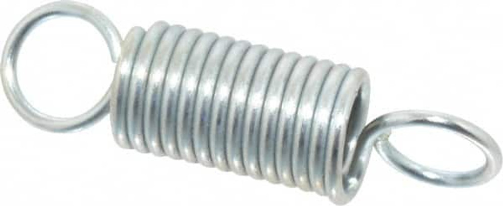 Gardner Spring E36C Extension Spring: 0.375" OD, 9.59 lb Max Load, 2.07" Extended Length, 0.0475" Wire Dia, Cross-Over