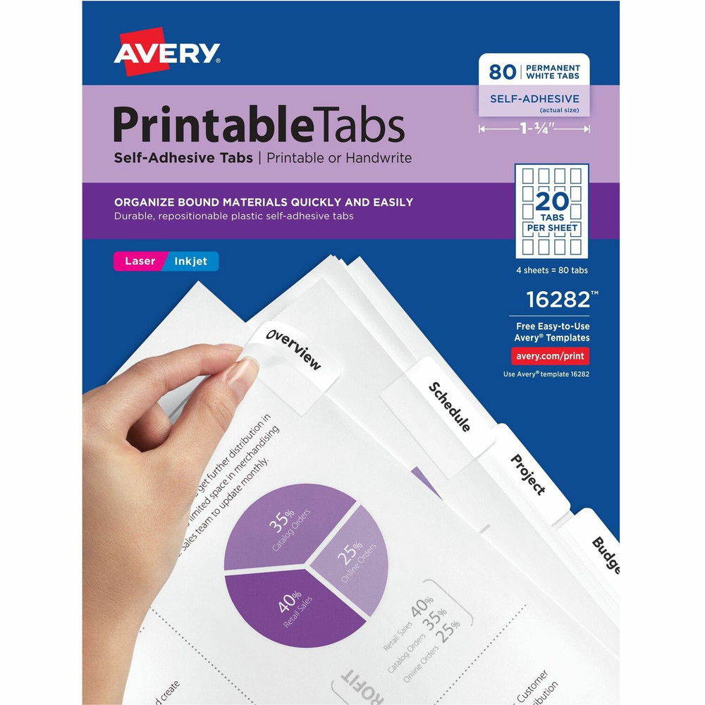 Avery Avery&reg; 16282 Avery&reg; Printable Repositionable Tabs