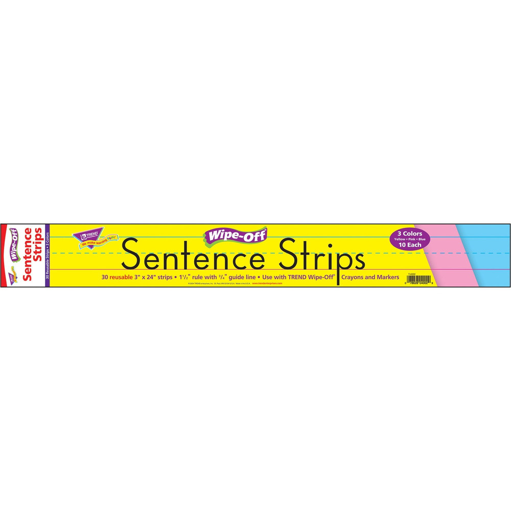 TREND Enterprises Inc. Trend T4002 Trend 24" Multicolor Wipe-Off Sentence Strips