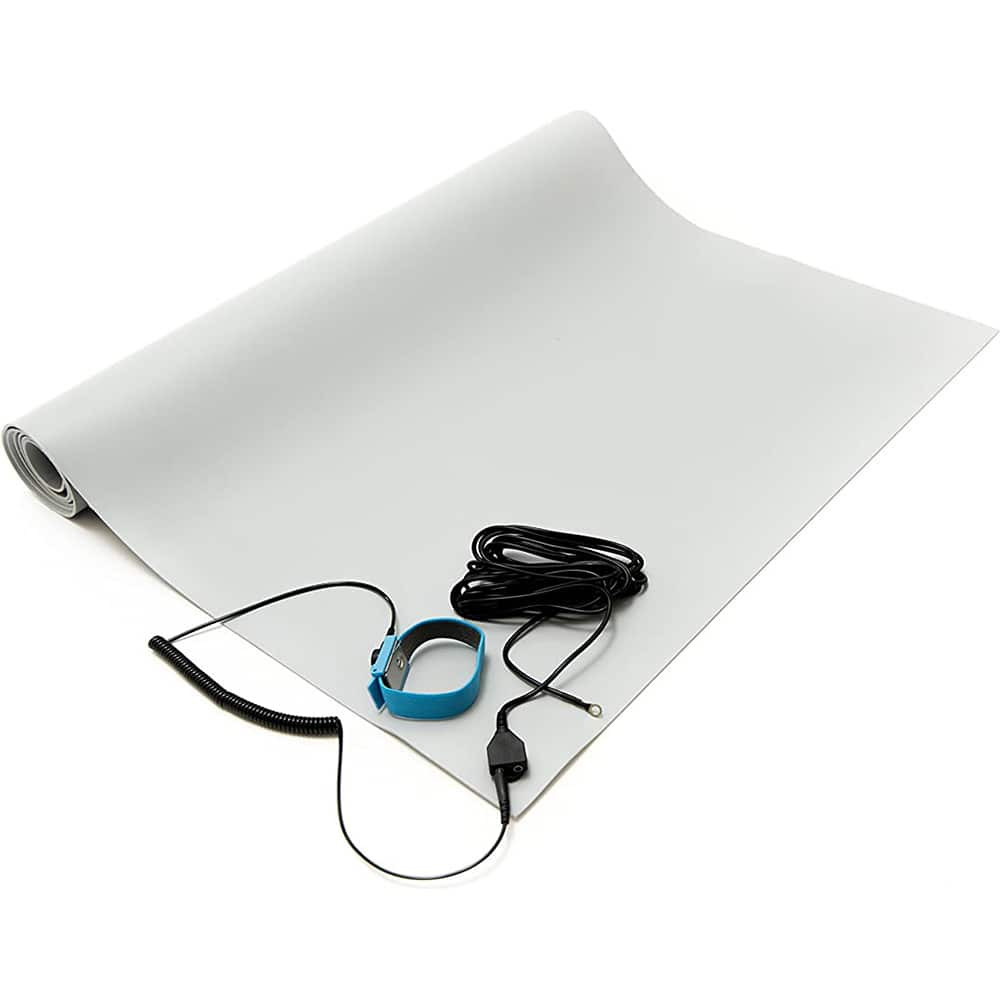 Bertech 1059-3X5GKT Anti-Static Table Mat: Vinyl, 5' OAL, 3' OAW, 0.094" Thick