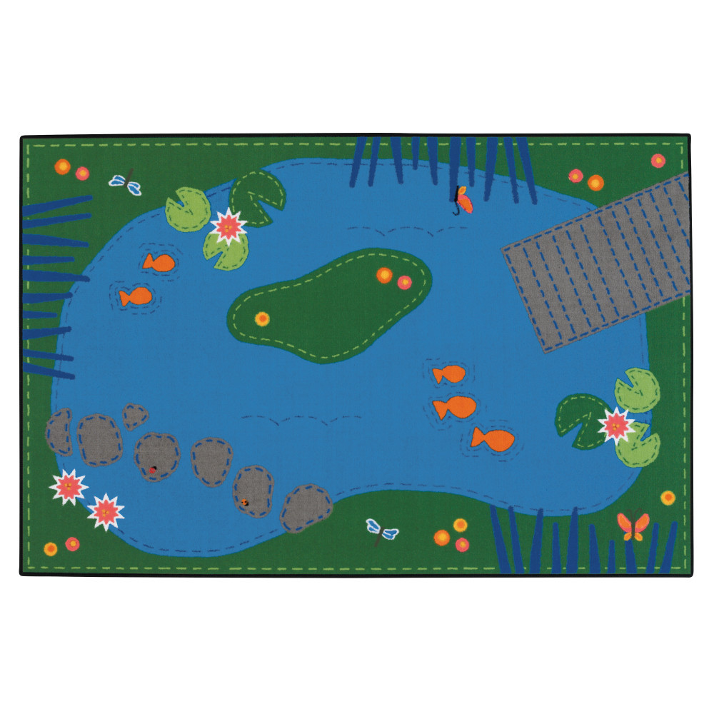 CARPETS FOR KIDS ETC. INC. Carpets For Kids 48.06  KID$Value Rugs Tranquil Pond Activity Rug, 4ft x 6ft , Green