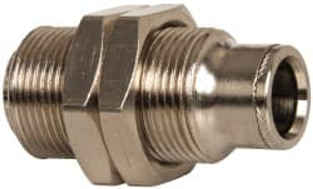 Norgren 120290200 Push-To-Connect Tube to Tube Tube Fitting: Pneufit Bulkhead Union, Straight, M10 x 1 Thread, 5/32" OD