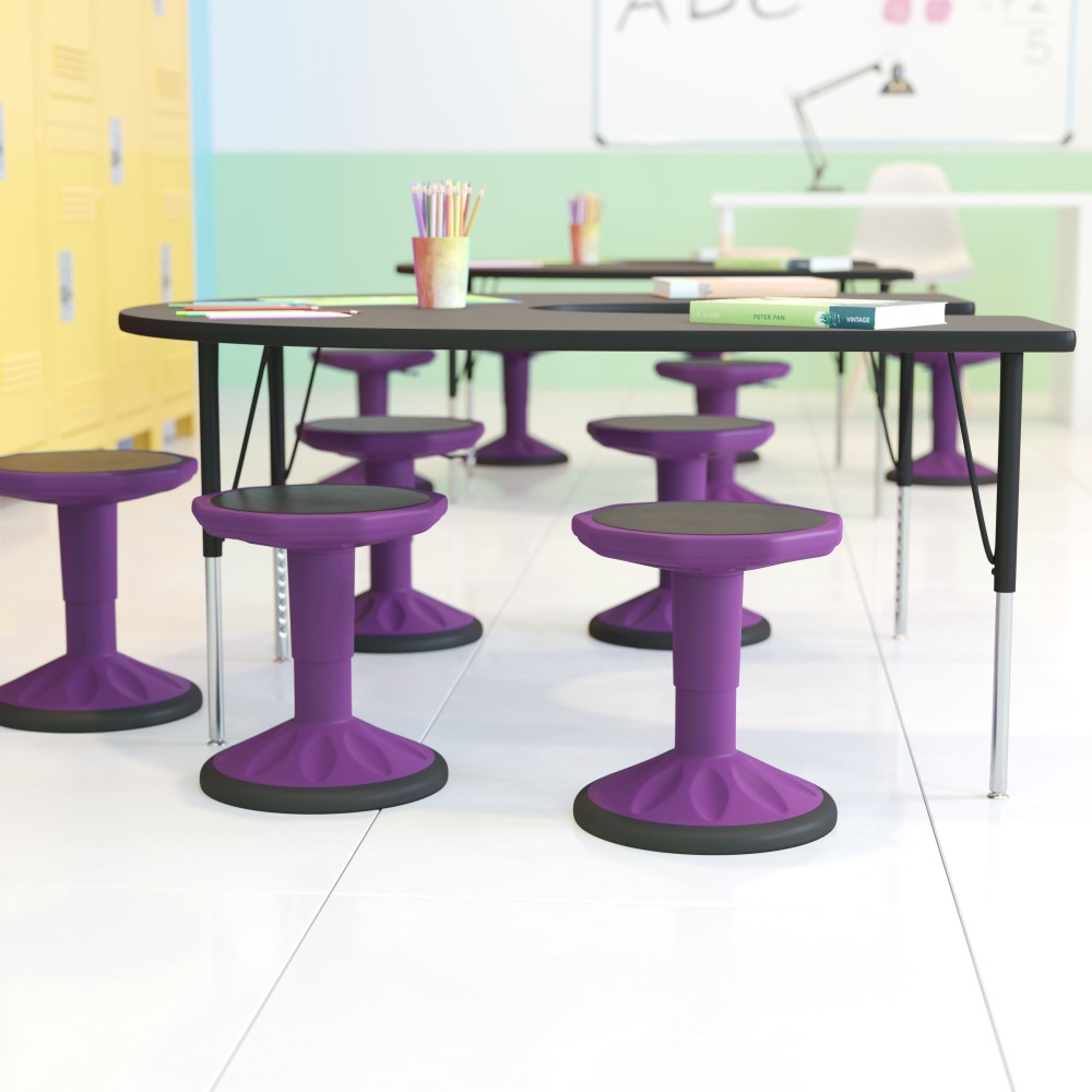 FLASH FURNITURE AY9001SPR  Carter Adjustable Height Kids Flexible Active Stool, Purple