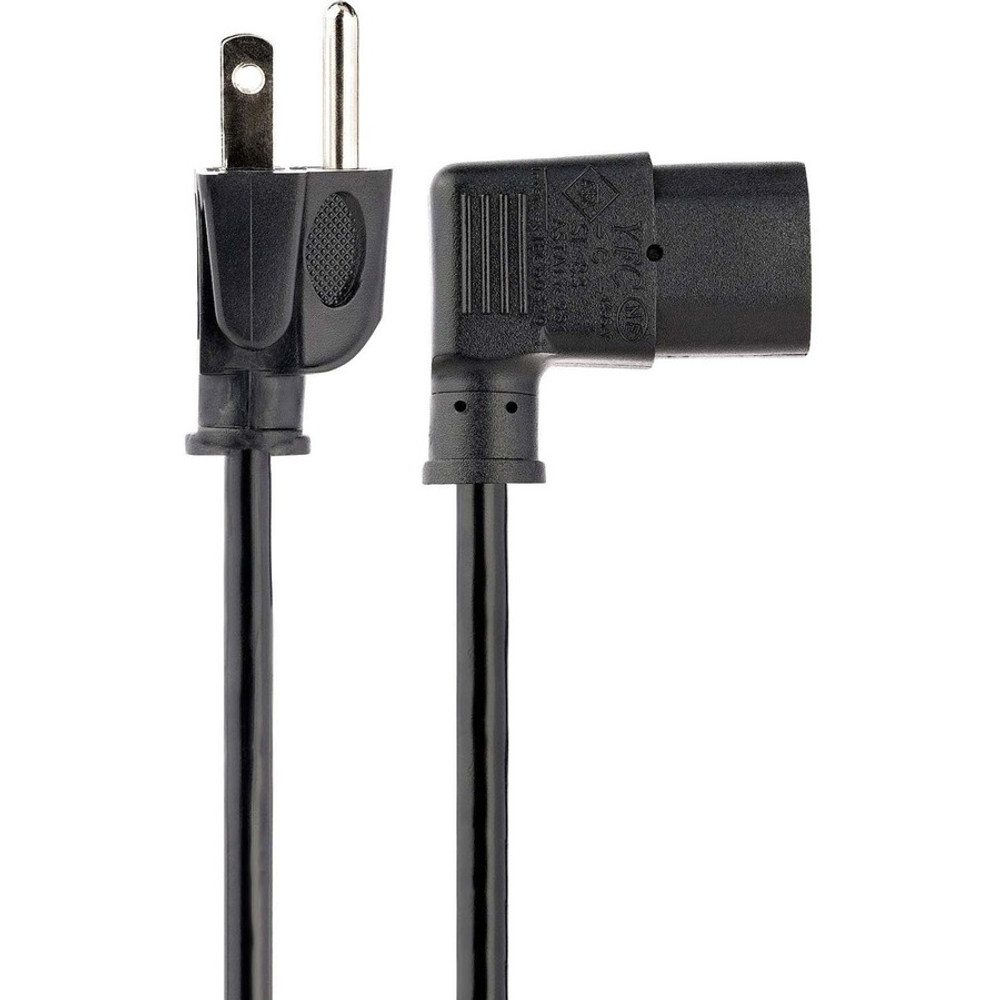 StarTech.com PXT101L3 StarTech.com 3ft (1m )Computer Power Cord, NEMA 5-15P to Right Angle C13, 10A 125V, 18AWG, Replacement AC Power Cord, Monitor Power Cable