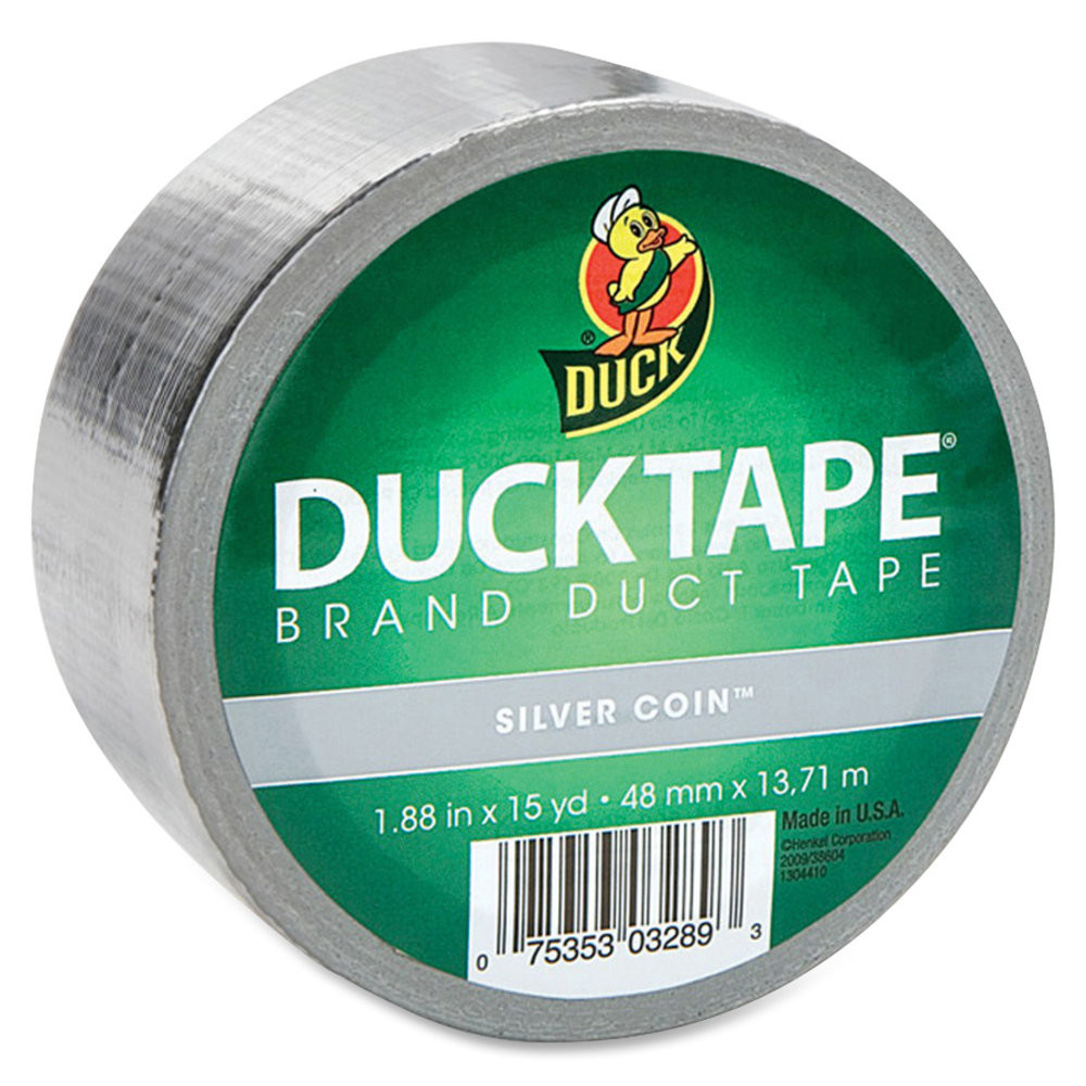 SHURTECH BRANDS, LLC 1303158RL Duck Brand Color Duct Tape - 15 yd Length x 1.88in Width - Chrome - For Color Coding, Repairing, Packing, Crafting - 1 Roll