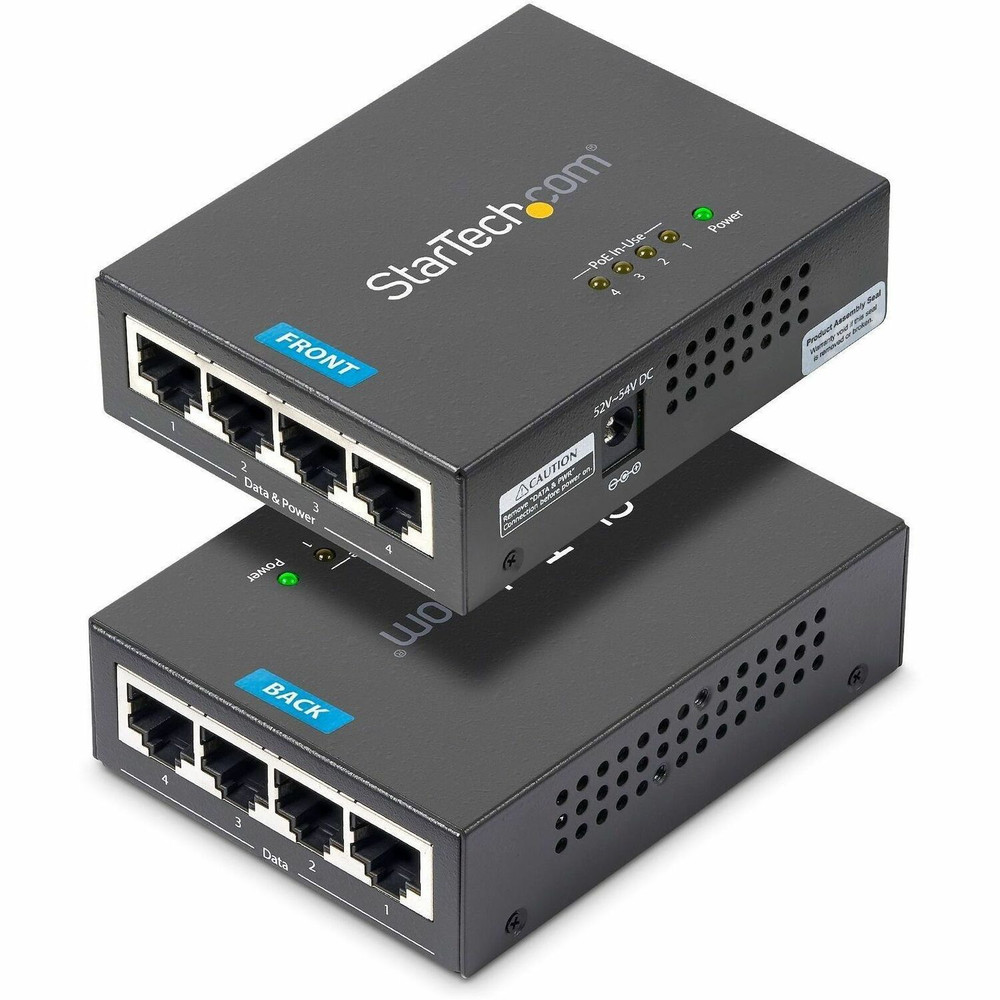 StarTech.com POEINJ4G StarTech.com 4 Port Gigabit Midspan - PoE+ Injector - 802.3at and 802.3af