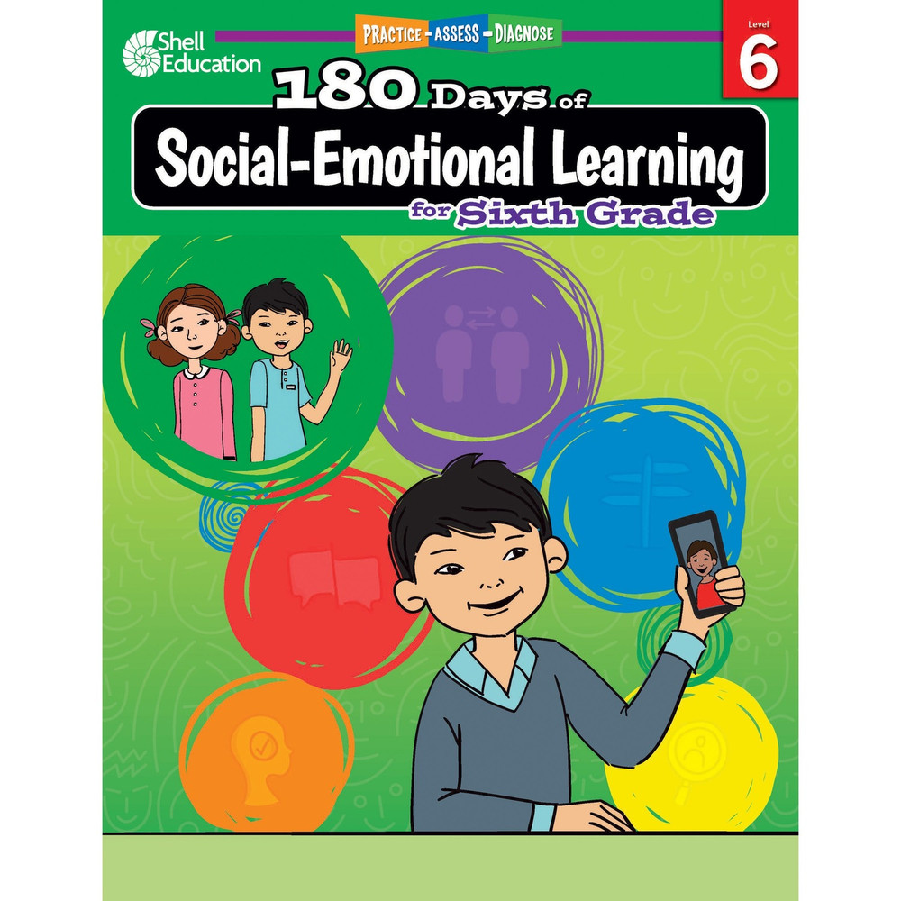 Shell Education 126962 Shell Education 180 Days of Social-Emotional Learning for Sixth Grade Printed Book by Jennifer Edgerton