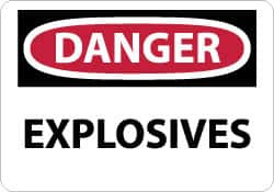 AccuformNMC Sign: Rectangle, "Danger - Explosives" D435AB