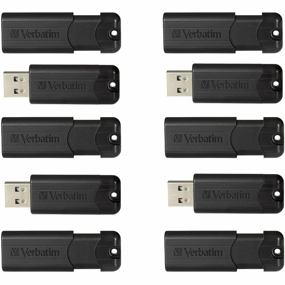 Verbatim America, LLC Microban 70902 Microban 32GB PinStripe USB 3.2 Flash Drive Business Pack