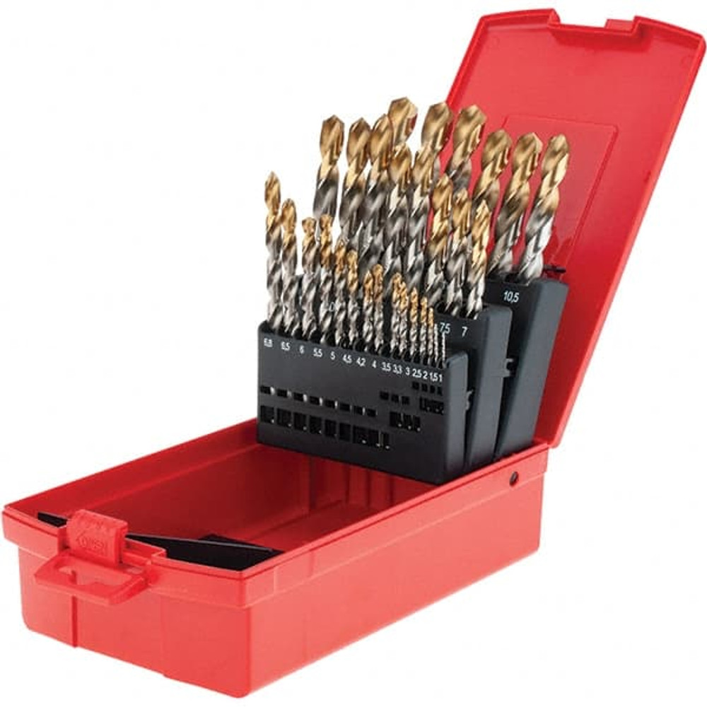 DORMER 5967699 Drill Bit Set: Jobber Length Drill Bits, 29 Pc, 118 °, High Speed Steel