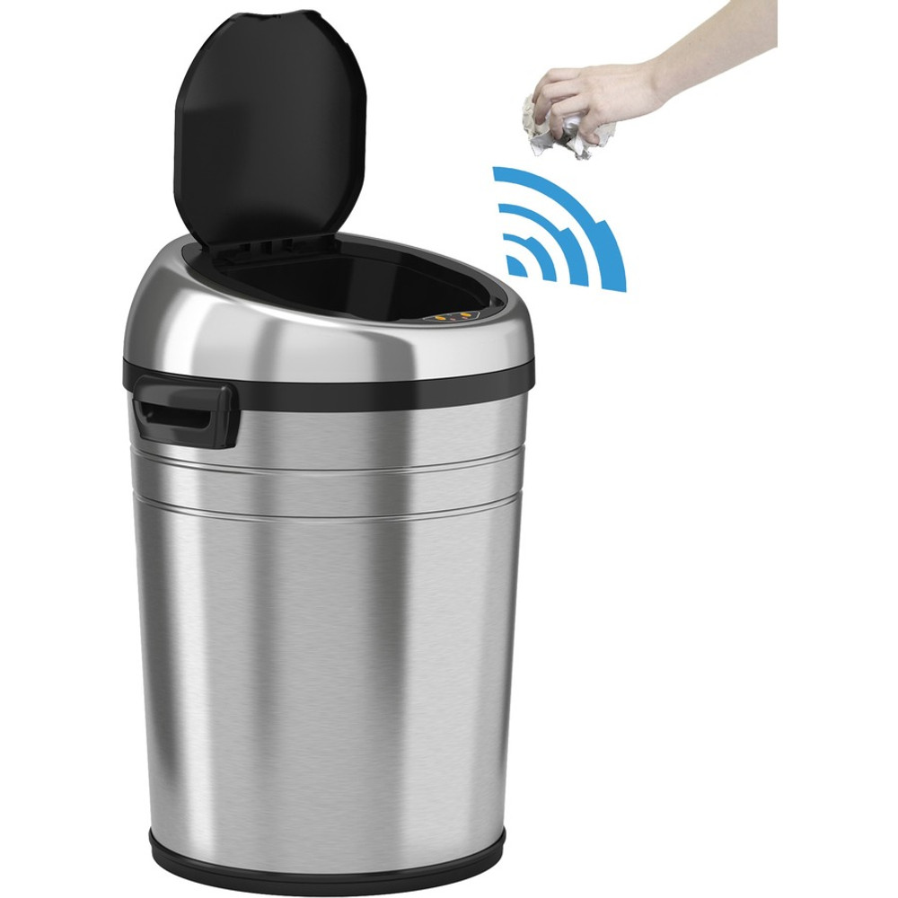 HLS Commercial HLS18RC HLS Commercial XL Round Stainless Sensor Trash Can