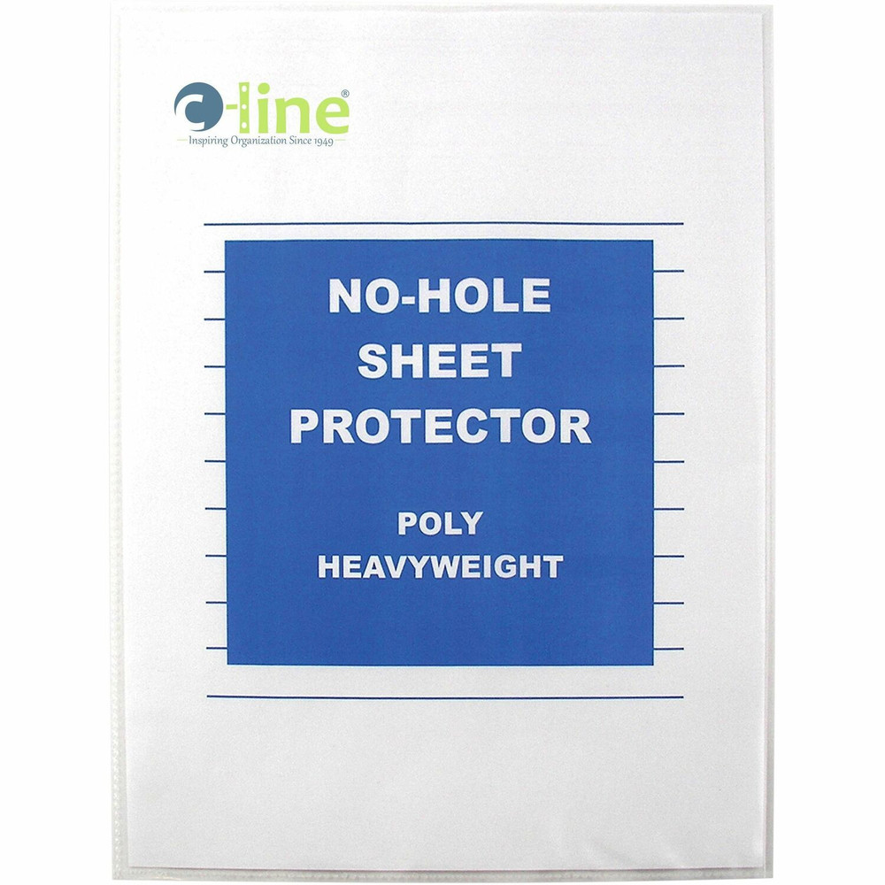 C-Line Products, Inc C-Line 62907 C-Line No-Hole Heavyweight Poly Sheet Protectors
