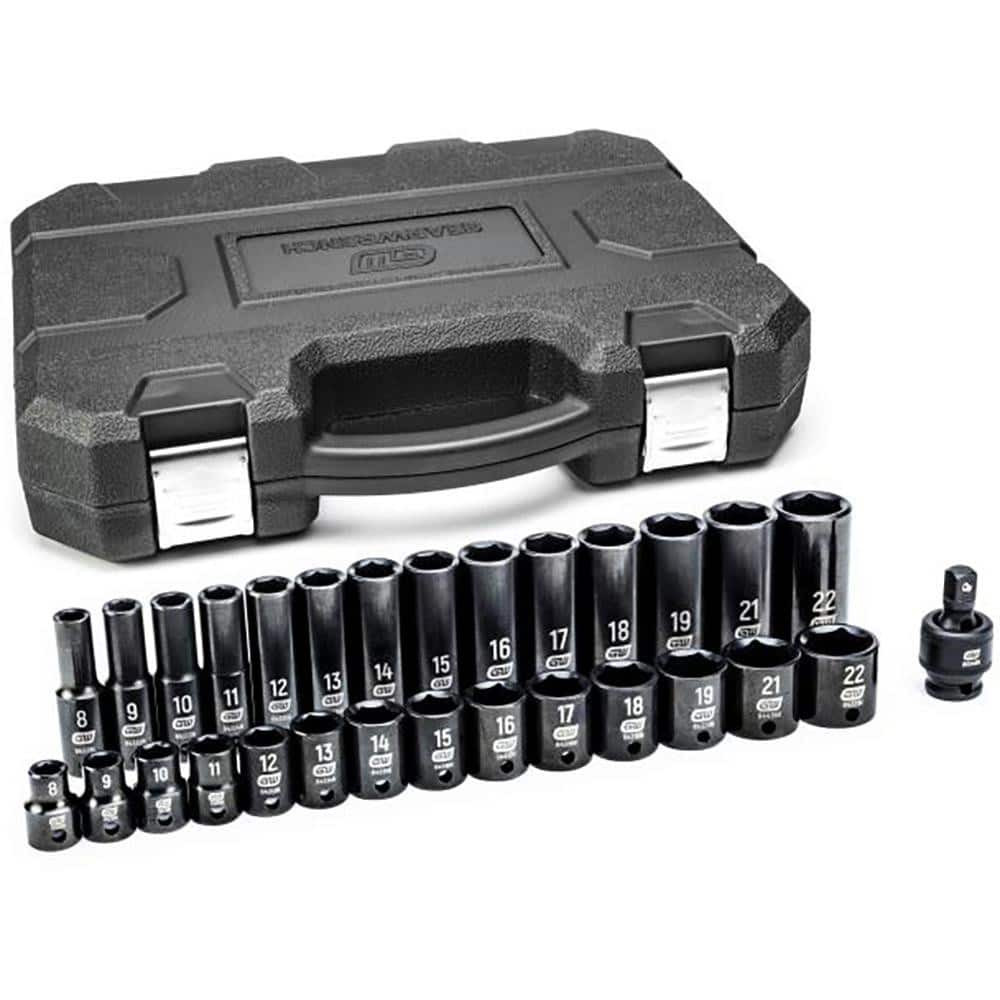 GEARWRENCH 84925N Deep Impact Standard Socket Set: 29 Pc, 3/8" Drive, 8.00 to 22.00" Socket