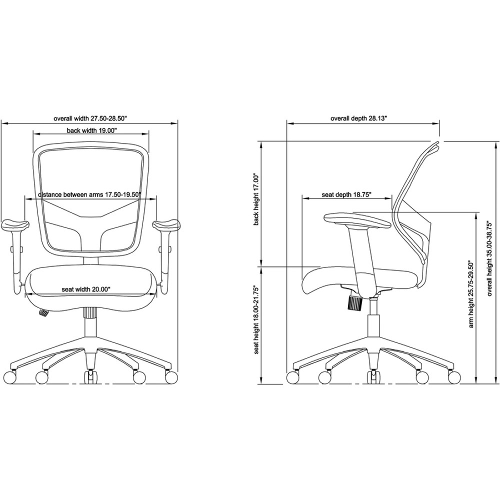 Lorell 84565 Lorell Executive Mesh Mid-Back Office Chair