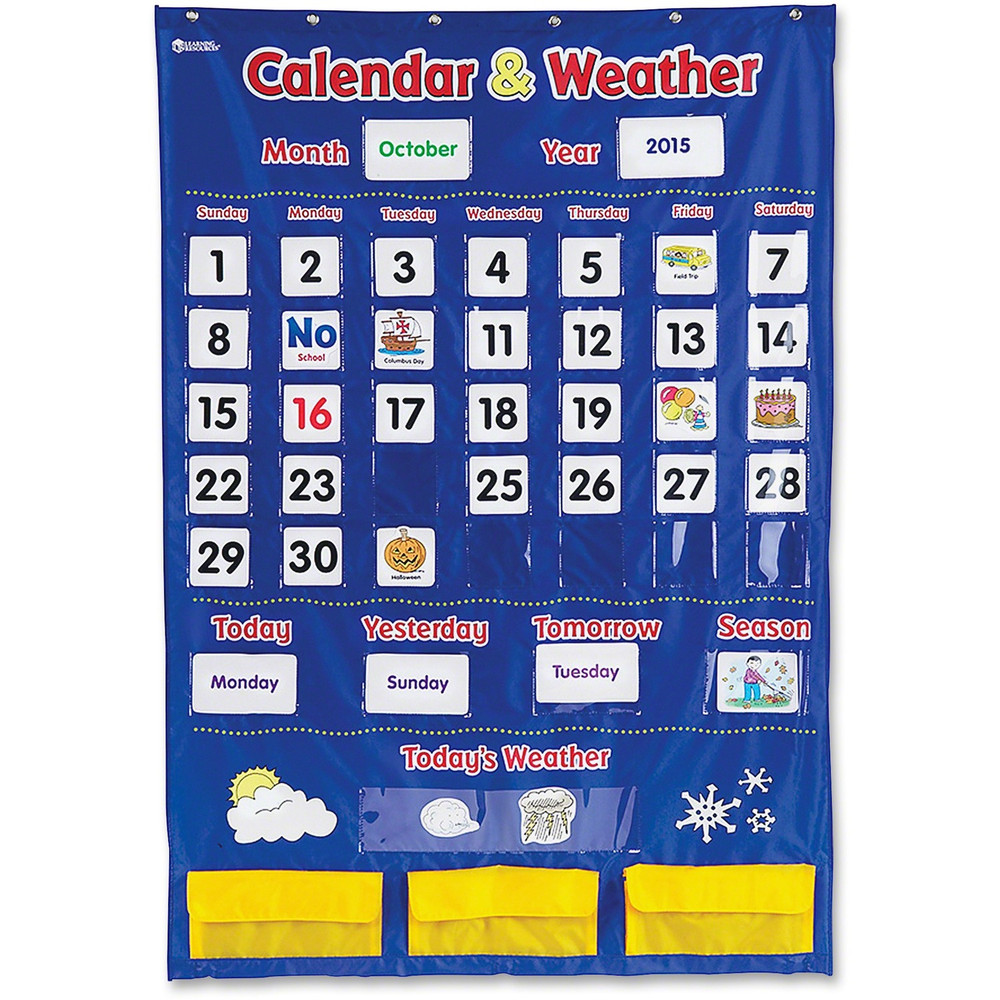 Learning Resources LER2418 Learning Resources Calendar/Weather Pocket Chart