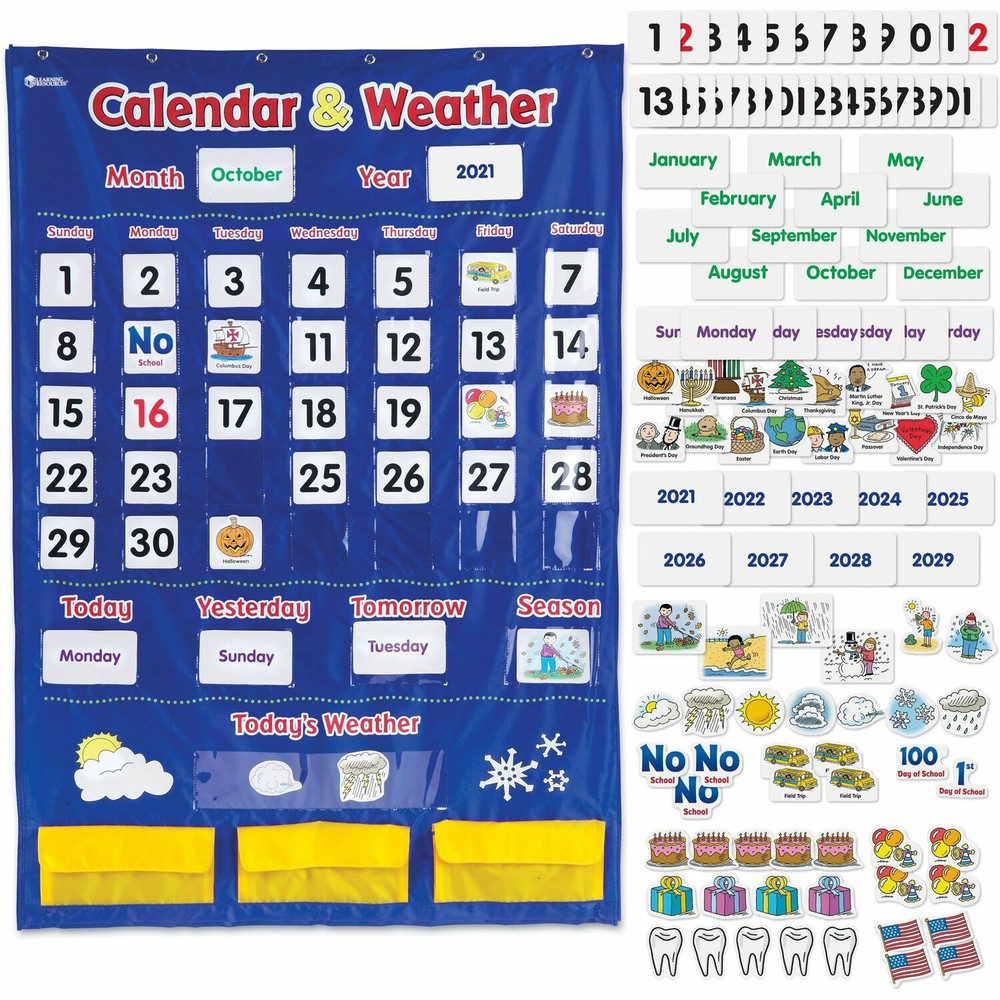 Learning Resources LER2418 Learning Resources Calendar/Weather Pocket Chart