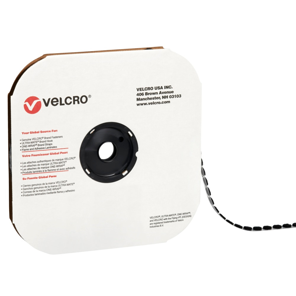 B O X MANAGEMENT, INC. VELCRO Brand VEL121 VELCRO Tape Hook, 1/2in Dots, Black, Case Of 1,440