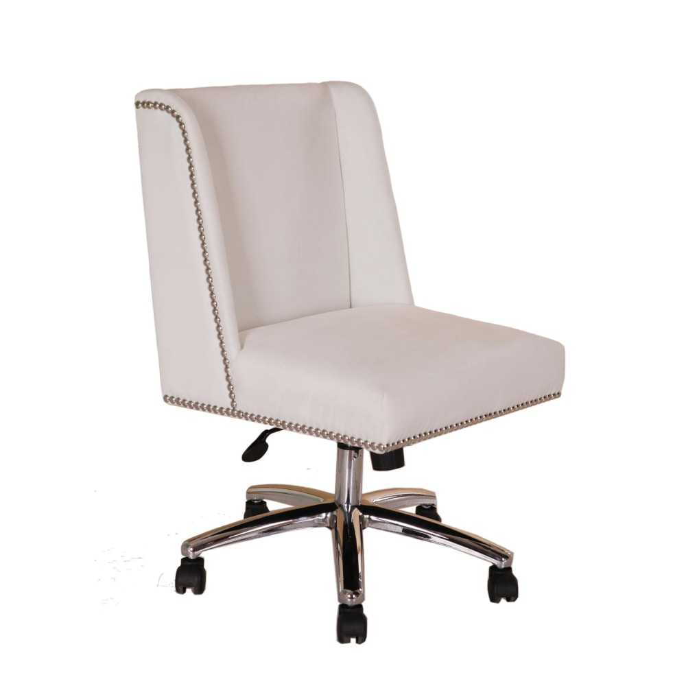 NORSTAR OFFICE PRODUCTS INC. B586C-WV Boss Office Products Decorative Velvet Mid-Back Task Chair, White