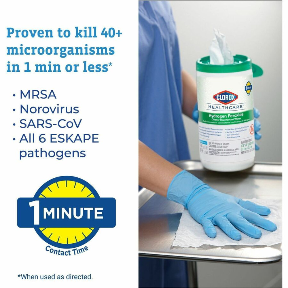 The Clorox Company Clorox Healthcare 30826 Clorox Healthcare Hydrogen Peroxide Cleaner Disinfectant Wipes