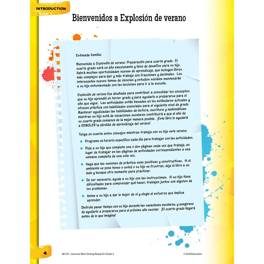 Shell Education 86129 Shell Education Summer Blast Spanish Workbook Printed Book
