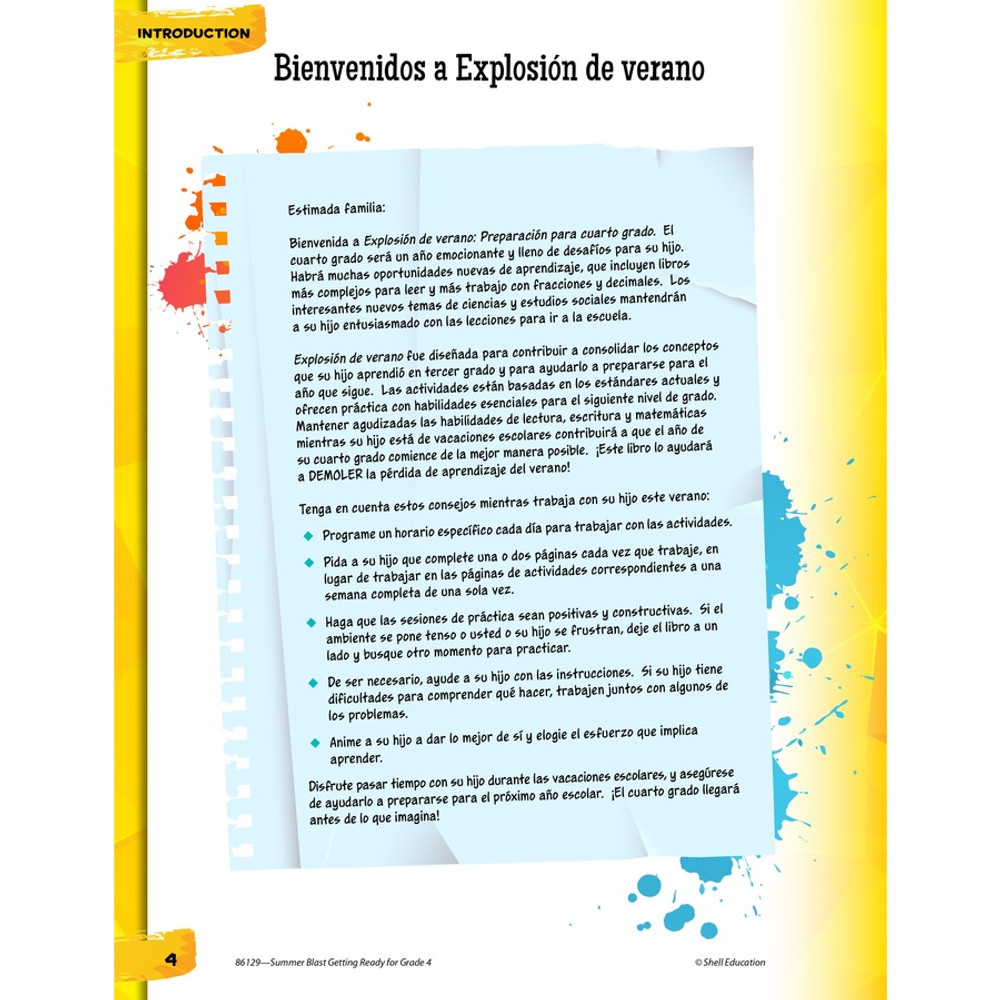 Shell Education 86129 Shell Education Summer Blast Spanish Workbook Printed Book