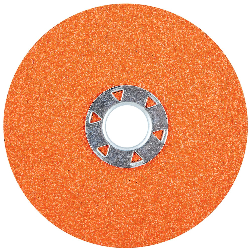 Norton 78072743403 Fiber Disc:  4-1/2" Disc Dia, 5/8-11 Hole, Threaded Arbor Hole, 36 Grit, Ceramic Alumina