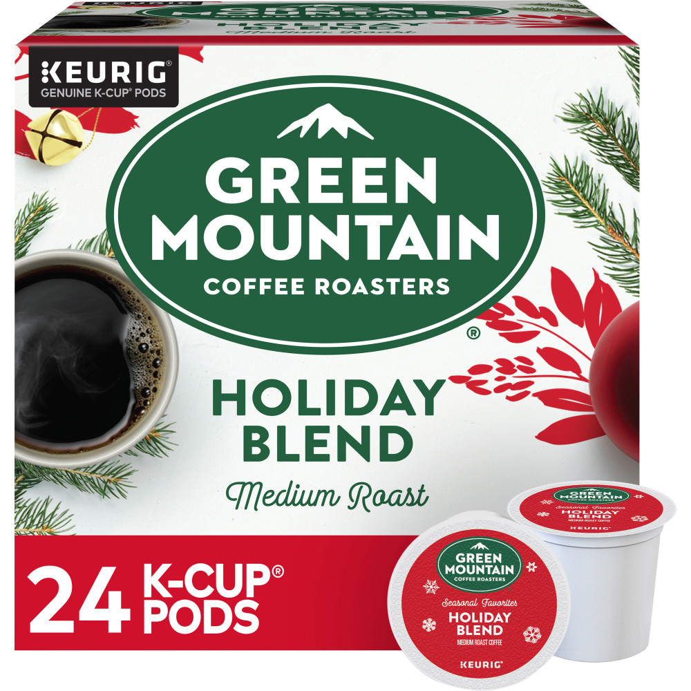 GREEN MOUNTAIN COFFEE ROASTERS, INC. 6204 Green Mountain Coffee Single-Serve Coffee K-Cup Pods, Holiday Blend, Carton Of 24