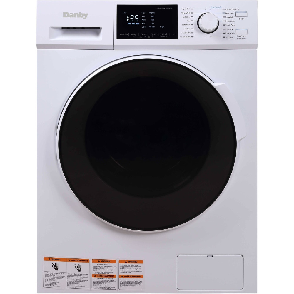 DANBY PRODUCTS LIMITED DWM120WDB-3 Danby 2.7 cu. ft. All-In-One Ventless Washer Dryer Combo - 14 Mode(s) - Front Loading - 2.70 ft³ Washer Capacity - 1300 Spin Speed (rpm) - 120 V AC Input Voltage - White