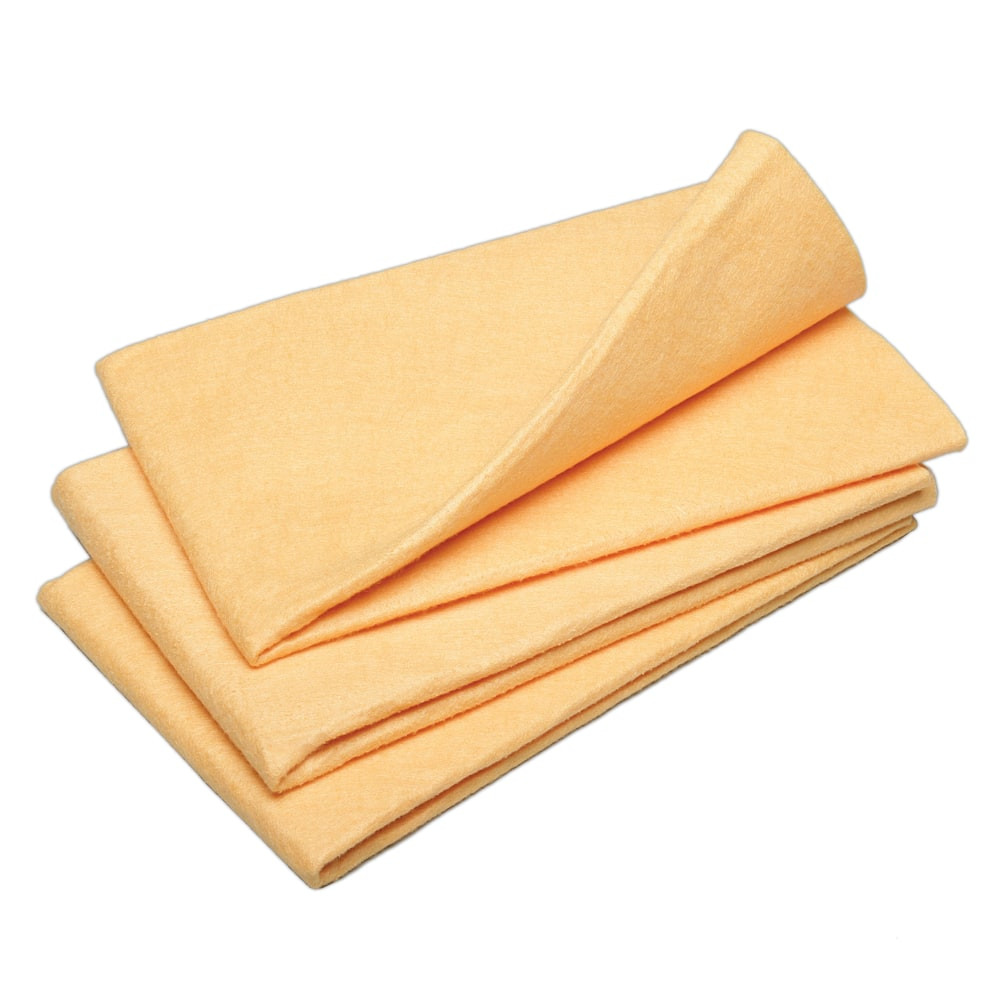 NATIONAL INDUSTRIES FOR THE BLIND SKILCRAFT 7920-01-215-6569  Synthetic Shammy Cloths, 20in x 23in, Orange, Pack Of 3 (AbilityOne 7920-01-215-6569)